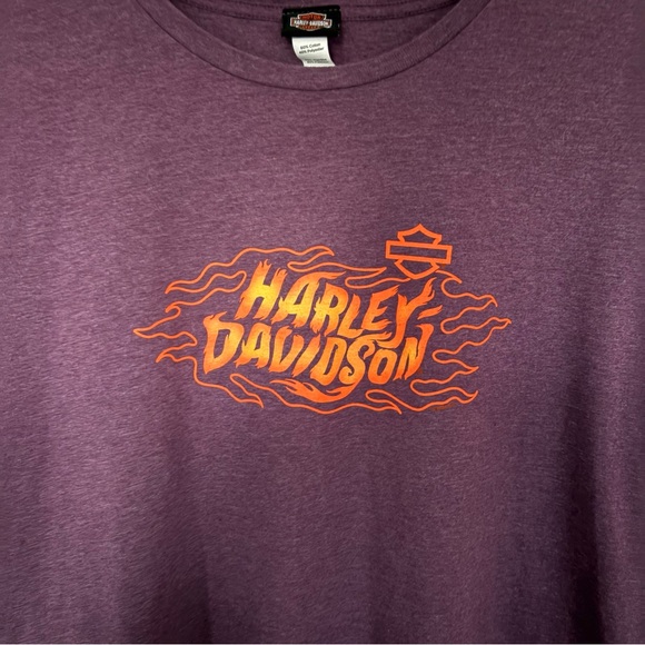Harley-Davidson Dark Purple Tee with Orange Logo - Picture 2 of 7